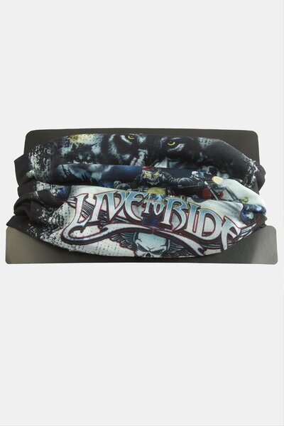 ZERO LAND Mtxdpn Wolf Patterned (113734) Baff Neck Collar-Black