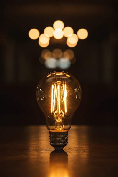 diğerr1 A6 LED Filament Ampul 6W 2700K Amber Cam – Sarı Işık – 600 Lümen