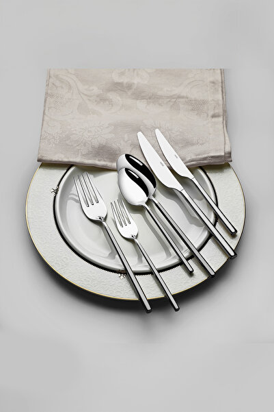 Nehir Gloria Saten 12-Person 84-Piece Cutlery Set with Leather Case