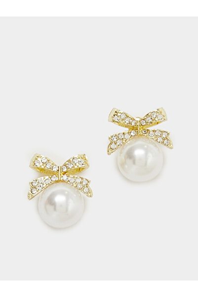 Styli Faux Pearl Ribbon Earrings