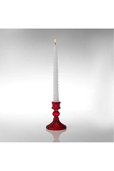 OEM Set of 4 Decorative Christmas Candlesticks – Red Glass, Assorted Patterns