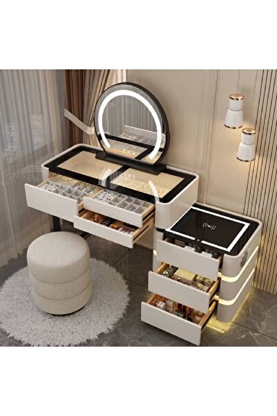 NKX Elegant and Efficient Smart Dressing Table for Contemporary Living Spaces with LED Mirror