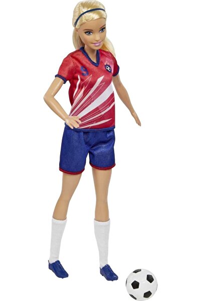 Barbie ® Blonde Soccer Doll, Number 9 Outfit with Long Socks, Ages 3+