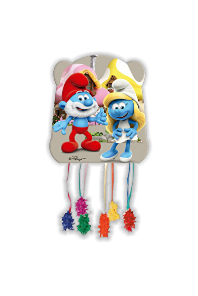 BEENsmile Pinata petrecere Strumfi cu corzi 28 x 33 cm