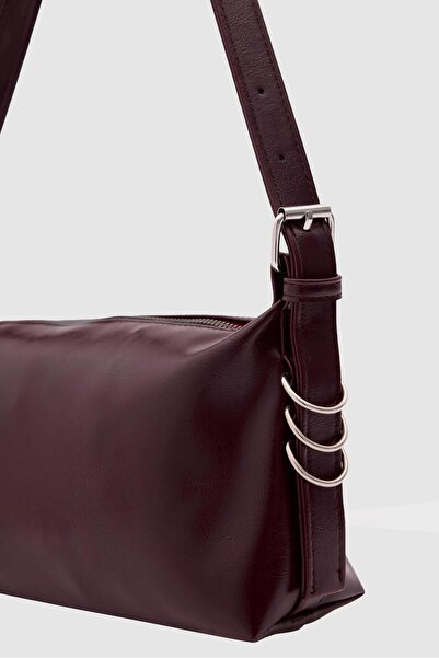 Shule Bags Baguette Bag with Loop Ring Detail Plum