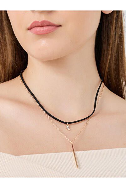 Styli Moon Drop Layered Necklace