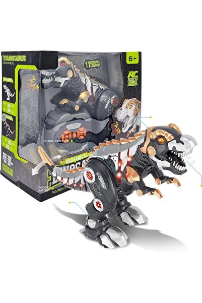 fitto Large T-Rex Remote Control Dinosaur Toy, Programmable, Glowing Eyes, Rechargeable Battery, Sounds &
