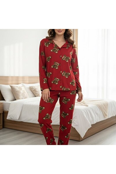 forte bella Patterned Top and Bottom Pajama Set