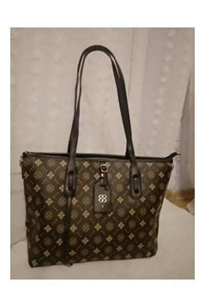 O.M.D SARA-SHOP Women's Shoulder Bag, Faux Leather, Brown/Beige, 28x26x11cm