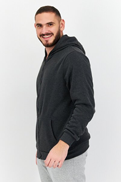 Phat Farm Men Hooded Long Sleeves Plain Sweatshirts, Grey