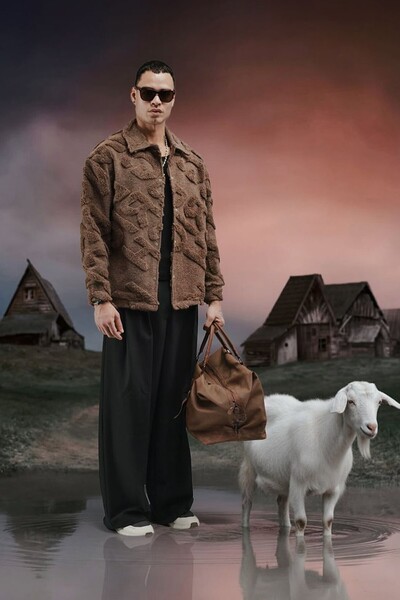 AKÇAYLAR Oversized Plush Jacket with Snap Closure on the Front, Without Lining and Without Pockets