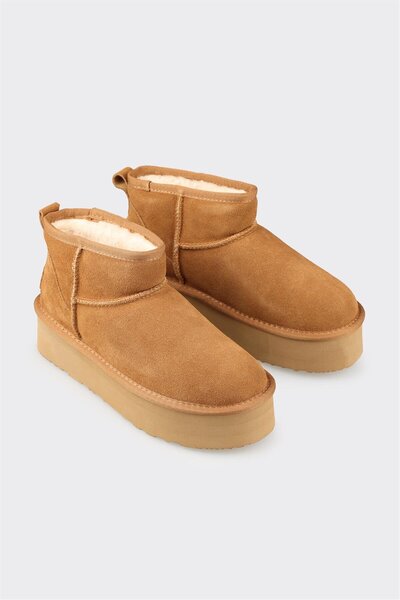 Elle Shoes Camel Deri Kadın Günlük Bot