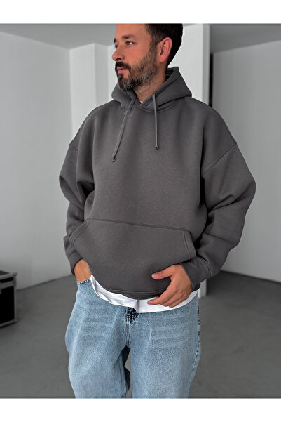 BYBASICMAN Smoked Basic Hooded Sweatshirt Jj-163