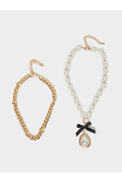 Styli Set of 2 - Link Chain and Faux Pearl Necklace