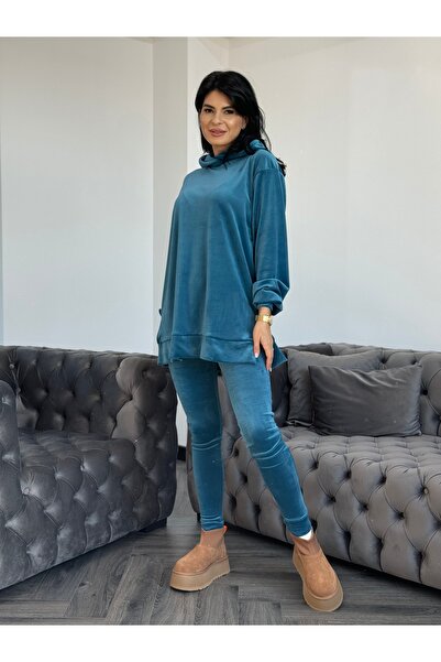 RAMONA BADESCU EXCLUSIVE Trening din catifea fină cu bluză oversize și colanț...