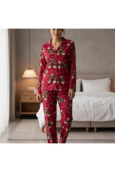 forte bella Patterned Top and Bottom Pajama Set