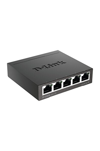 D-Link مفتاح سطح مكتب معدني غير مُدار DGS-105/B بخمسة منافذ جيجابت (إصدار المملكة المتحدة، أسود)