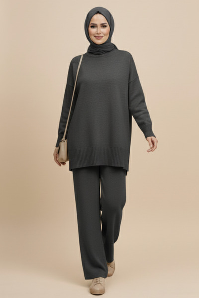 cemo Knitwear Tunic Trousers Hijab Suit