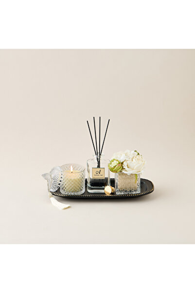 Lifestyle مجموعة هدايا معطر جو بلوم ريد مع صينية