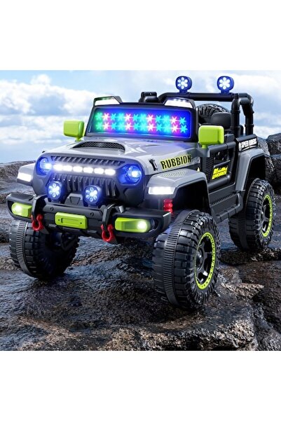 FONIX Electric Off-Road Ride-On Car Comando Kids 4x4, 12V, Remote Control, Lighting & Sound - Grey