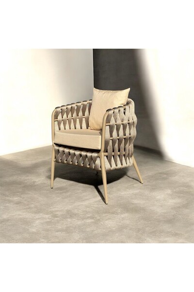 MY WORLD GARDEN VİYANA İP ÖRGÜ BALKON BAHÇE CAFE SANDALYE