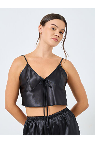 Styli Solid Satin Cami and Shorts Set