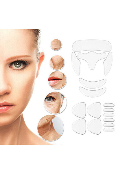 OEM Set of 16 Silicone Anti-Wrinkle & Anti-Aging Reusable Patches, Transparent