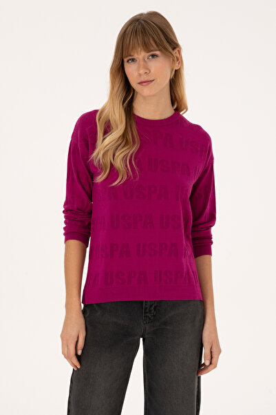 U.S. Polo Assn. Women's Violet Crew Neck Sweater 50309651-Vr037
