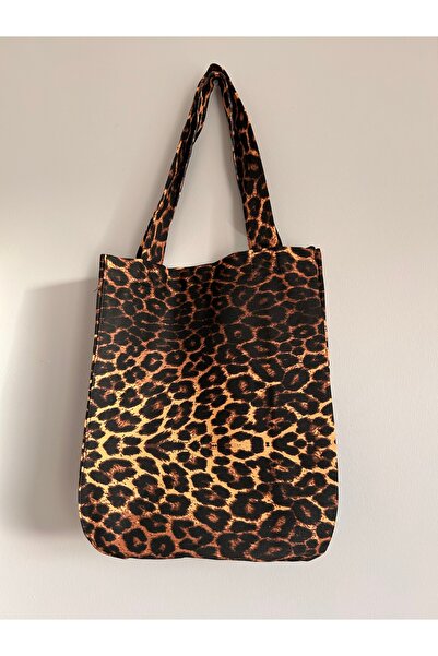 Dijital Hayat Leopar Desenli Körüklü Omuz Çantası - İç Cepli