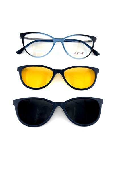 Avva S2131 C4 53-16-145 Women's Sunglasses with Polarized Clip-On and Anti-Glare