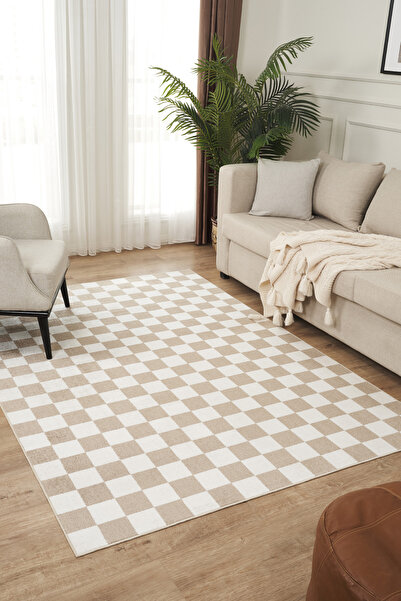 Konfor Halı Damas 4001 Kahverengi Hav Toz Vermez Salon Mutfak Koridor Oturma ...