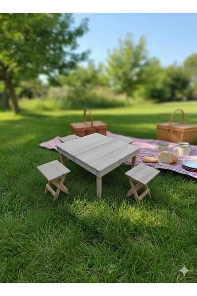 ATA LİFE AHŞAP ahşap kamp masa ve sandalye takımı