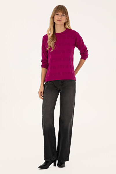 U.S. Polo Assn. Women's Violet Crew Neck Sweater 50309651-Vr037