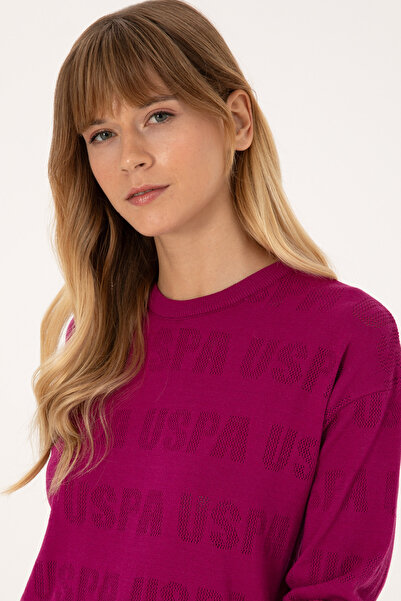 U.S. Polo Assn. Women's Violet Crew Neck Sweater 50309651-Vr037