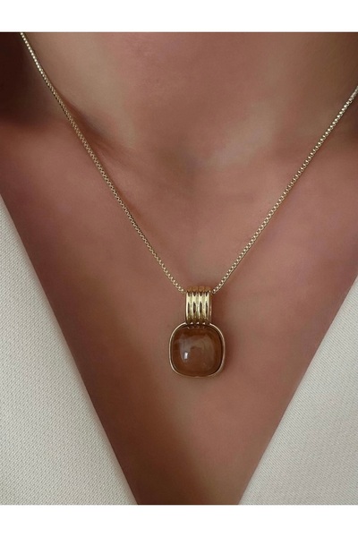 Vi store Çelik Agatha Kolye