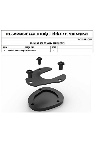 MOTO ÜÇEL BAJAJ PULSAR NS200-NS125-N250 ve RS200 UYUMLU AYAK GENİŞLETME