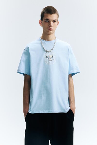 Pull & Bear Blue Peanuts T-shirt