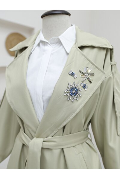 HİJABAYA Παλτό καμπαρντίνας με μανίκια με πέτρα με καρφίτσα