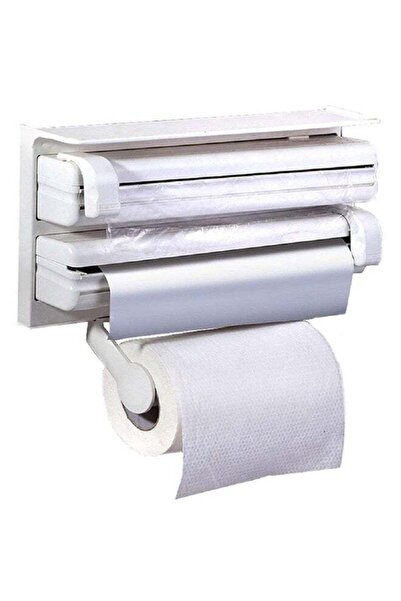 BSMBIOO One Plus One 4-In-1 Kitchen Roll Tissue Dispenser White 39x10x25cm