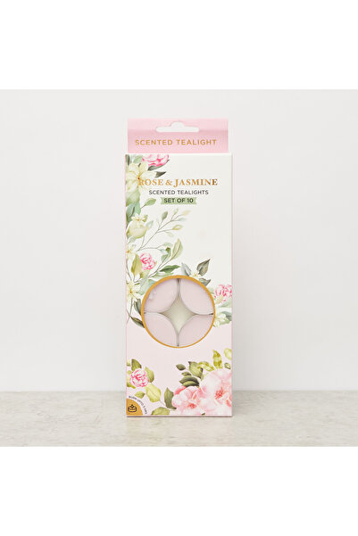 Elited Art مجموعة شموع صغيرة برائحة الورد والياسمين، مكونة من ١٠ قطع - ١٠ غرام