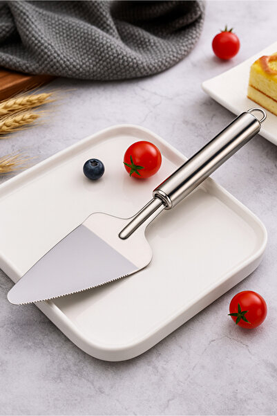 Orvila Stainless Steel Multi-Purpose Cake & Pizza Spatula - Slicing and Serving - Serrated