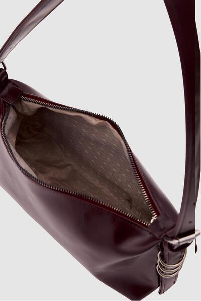 Shule Bags Baguette Bag with Loop Ring Detail Plum