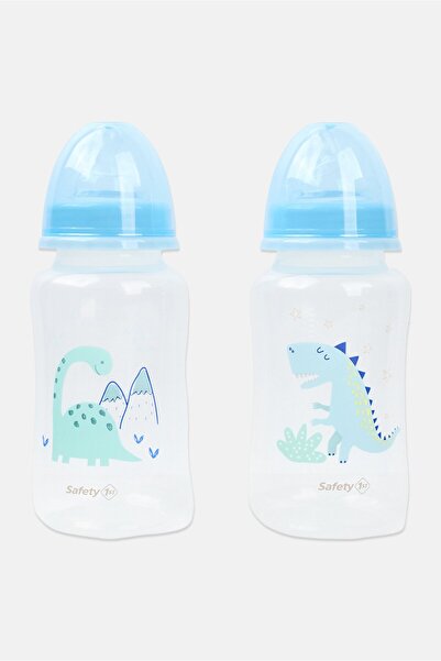Safety 1st Plastic 2 Pieces Wide Neck Feeding Bottle 355 ml, Transparent