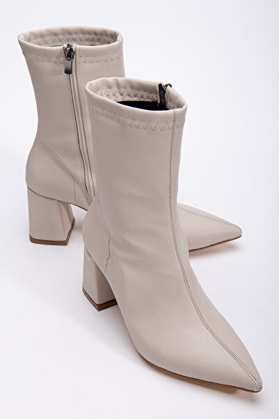 oless kadın Siyah Sivri Burun Dikişli Topuklu Bot