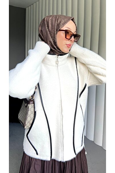 Thebomb Mira Zippered Angora Pocket Cardigan