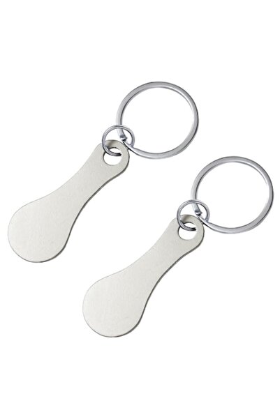 FORHOUSE Set de 2 brelocuri cu jeton de deblocare a coșului de cumpărături și deschizător, Yefound, oțel inoxidabil, argintiu