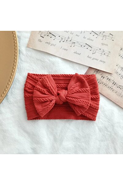 KERNOWSUN Children's Headband with Bow for Babies, Cotton, Red