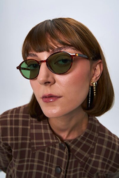 Bilge Karga Cunda Leopard Green Sunglasses