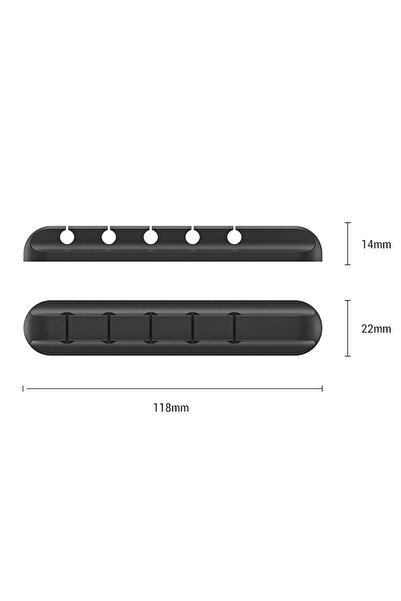 MaffStuff MaffStuff® Self-Adhesive Silicone Organizer 5cm x 2 cm with 5 Slots – For Cables and Accessories