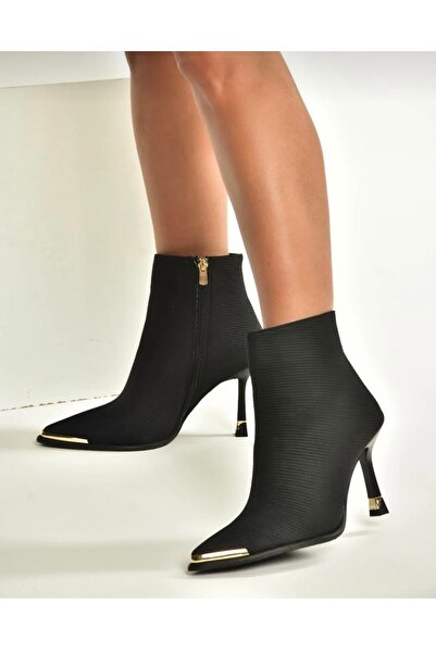 BARIŞ AKBULUT Black Knitwear Pointed Toe Boots